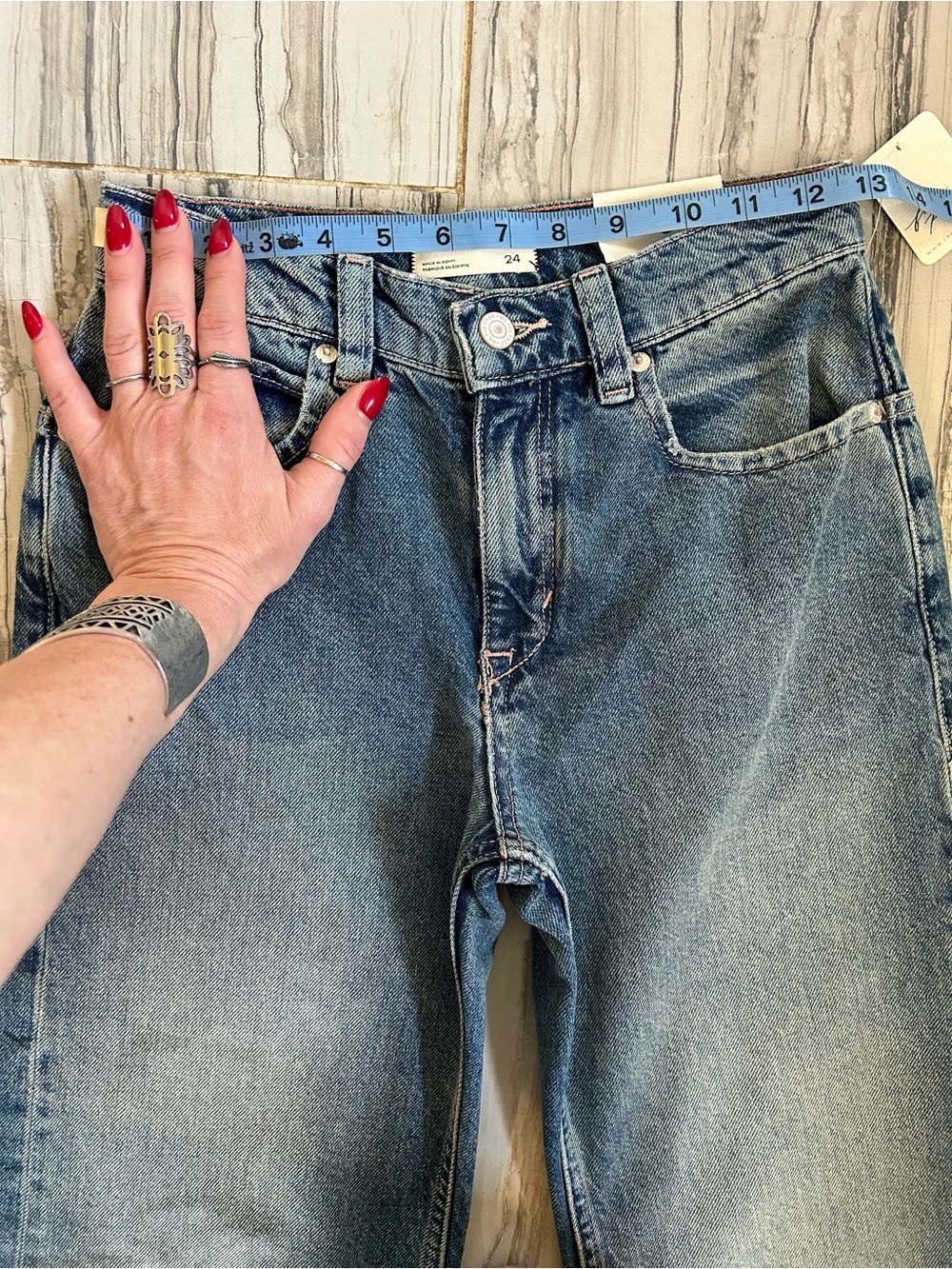NWT We The Free Tinsley Baggy High-Rise Jeans in Hazey Blue - Picture 11 of 15